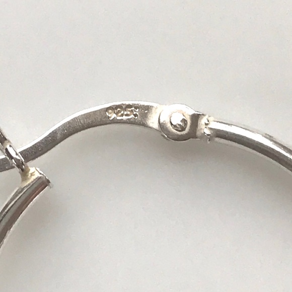 NWT Sterling silver hinged snap hoops,  25mm or 1" - Picture 5 of 6